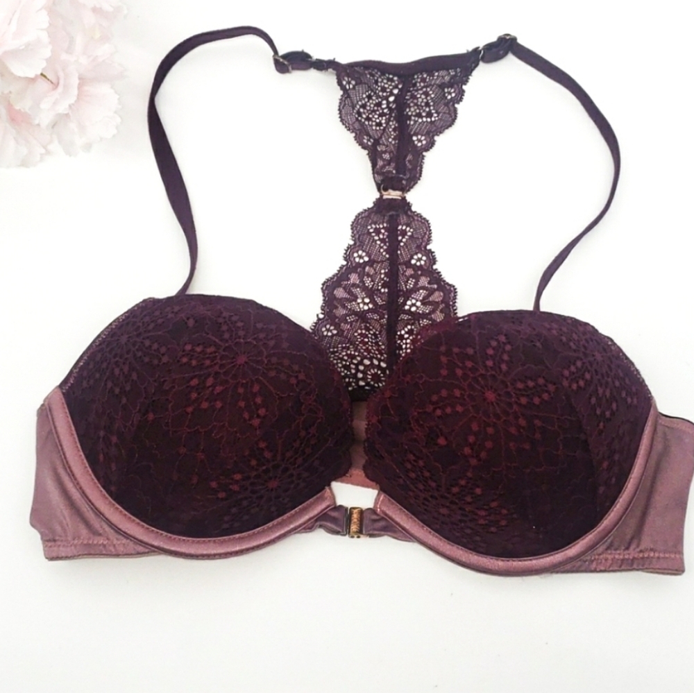 Victoria's Secret Maroon Lace Racerback Bra